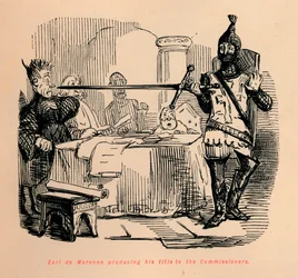Earl de Warenne produzindo seu título para os Comissários, c1860, c1860