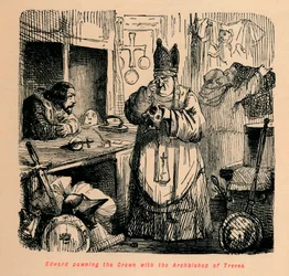 Edward penhorando a coroa com o arcebispo de Treves, c1860, c1860
