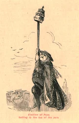 Eleição do Papa. Chegando ao topo do poste, 1897.
