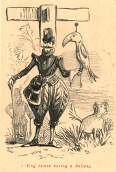 Rei James tendo um feriado, 1897.