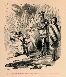 Thomas de Rokeby recebendo a honra de Cavaleiro, c1860, c1860