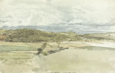 Paisagem em North Wales, 1813 (wc sobre grafite no papel)