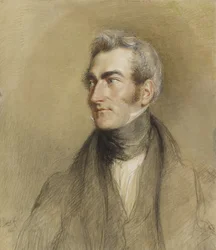 Retrato de Chambers Hall, 1835 (giz preto e vermelho)