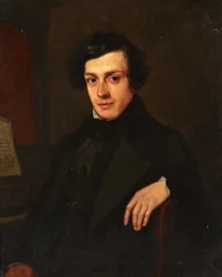 Retrato de um jovem aparte um piano, c.1810-30