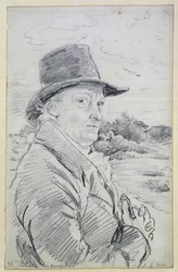 William Blake usando um chapéu, (inscrição: Wm Blake em Hampstead) c.1825 (lápis)