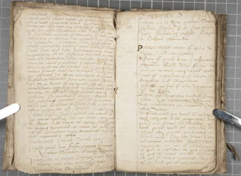 Notas de aula sobre dialética, c.1584-86 (caneta e tinta no papel em volume encadernado)