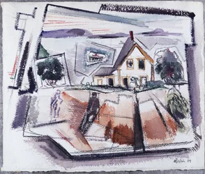Deer Isle, Stonington, No. 10, Maine (aguarela e lápis sobre papel)