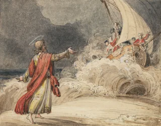 Cristo a Stilling the Tempest