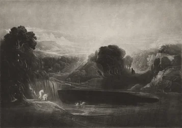 Paraíso - Adão e Eva - o Hino da Manhã, c.1827 (mezzotint)