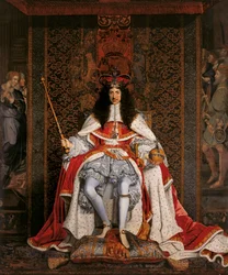 Carlos II de Inglaterra com vestes de coroação