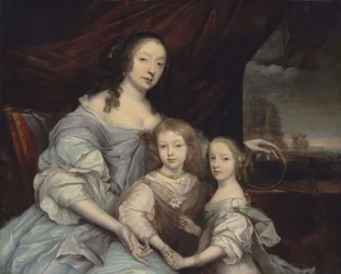 John Michael Wright Mary Villiers e os seus filhos