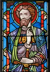 São Paulo, detalhe da Crucificação, 1861 (vitral)