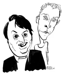 Robert Webb e David Mitchell - caricatura de John Minnion