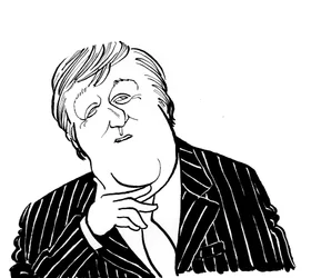 Stephen Fry - caricatura de John Minnion