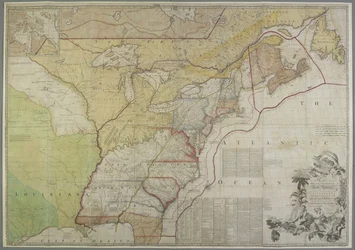 Um Mapa das Colónias Britânicas nos Estados Unidos