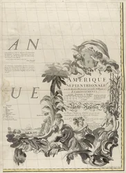 Um mapa dos domínios britânico e francês na América, 1756 (gravura com cor de contorno no papel)