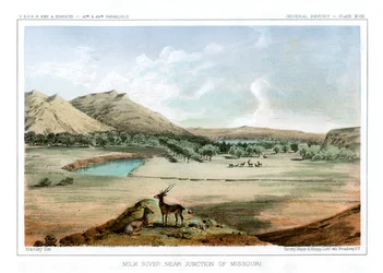 Milk River, perto da junção de Missouri, 1856.