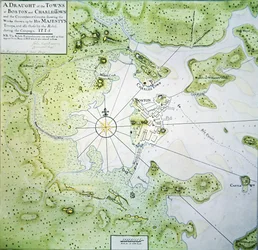 Mapa de Boston e Charlestown