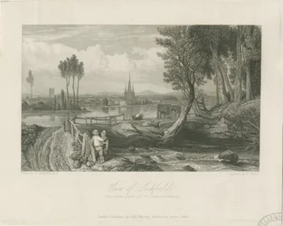 Lichfield - Vista Leste: gravura em aço, nd [c 1835] (impressão)