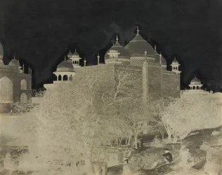 Taj Mahal, Vista Traseira da Casa de Repouso, com Figura