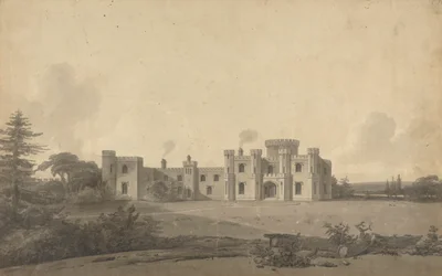 Desenho para o Castelo Knepp, Sussex: Perspectiva