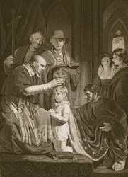 A coroação de Henrique VI, gravada por T. Holloway, ilustração de «The History of England» de David Hume, publicada por R. Bowyer, Londres, 1812