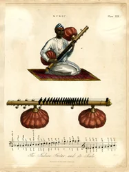 Guitarra indiana com escala