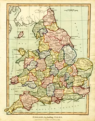 Mapa de Inglaterra e do País de Gales