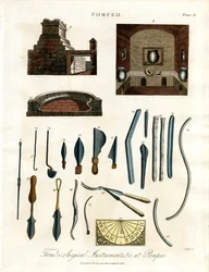 Instrumentos cirúrgicos e artefactos de Pompeia