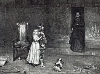 A Aparição da Condessa de Derby na Sala Dourada, cena do &39;Peveril do Pico&39; de Scott, de &39;Leisure Hour&39;, 1888