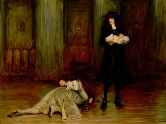 O duque de Monmouth implorando por sua vida antes de James II