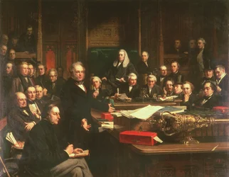 Lorde Palmerston dirigindo-se à Câmara dos Comuns durante os debates sobre o Tratado da França em fevereiro de 1860, 1863 (ver também 107820-21)