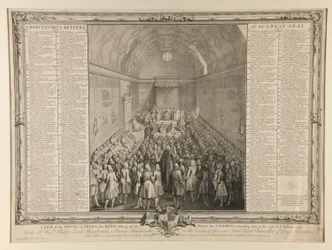 Uma Vista da Casa dos Pares, o Rei Sentado no seu Trono, os Comuns que o assistiram no final da Sessão 1741/2