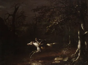 Ichabod Crane Flying from the Headless Horseman