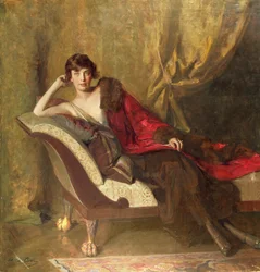 Condessa Michael Karolyi, reclinada em um divã, 1918