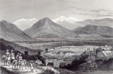 Cabul do Bala Hissar, gravado por J. Stephenson, c.1870