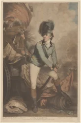 Tenente Coronel Tarleton, publicado em 1782.