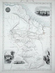 Guiana Britânica, de uma série de Mapas Mundiais publicada por John Tallis & Co., New York & London