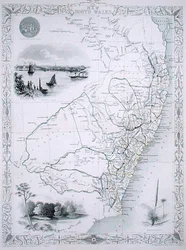 New South Wales, de uma série de Mapas Mundiais publicada por John Tallis & Co., London & New York