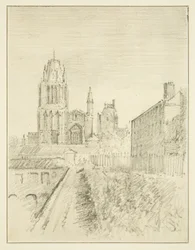 Igreja Redcliffe e parte de Alfred Wharf (desenho, aguarela)
