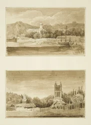 Duas vistas da Capela de São Jorge do Porto (desenho, aguarela)