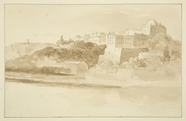 Vista de Rownham mostrando Windsor Terrace (lápis e aquarela sobre papel)