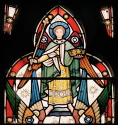 Anjo, detalhe de Jacobs Ladder, c.1859 (vitral)