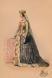 Convidado em traje para a rainha Victorias Bal Costumé, 12 de maio de 1842, 1843.