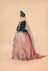 Convidado em traje para a rainha Victorias Bal Costumé, 12 de maio de 1842, 1843.
