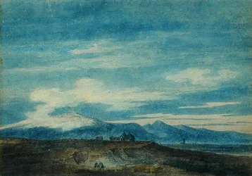 O Monte Euganean de Pádua (aguarela sobre papel)