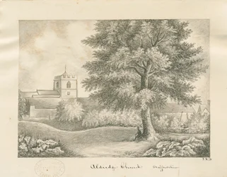 Igreja de Aldridge: desenho a caneta e lavagem, sd [séc. XIX]