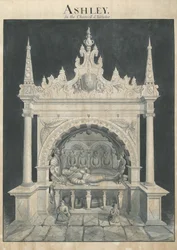 Ashley Church - Ashley Tomb : desenho de caneta e lavagem, nd [?19 cent] (desenho)