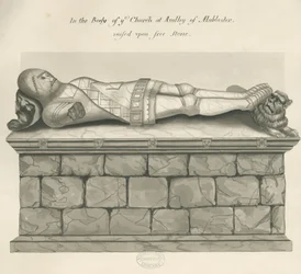Monumentos de Audley - "Audley Knight": desenho a caneta e lavagem, séc.