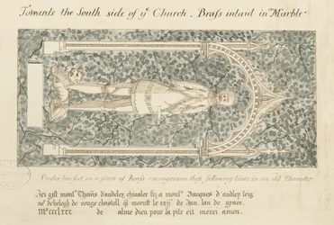 Audley Monuments - "Thomas de Audley": desenho a lápis e tinta, sd [ Séc. XIX]